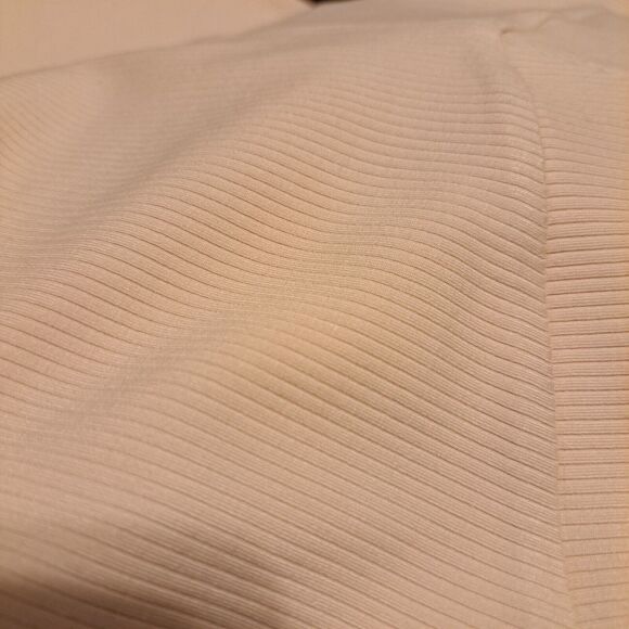 Naked Wardrobe V-Cut Mini Skirt in Oatmeal Stretchy Ribbed Bodycon Womens S NWT - Picture 11 of 13